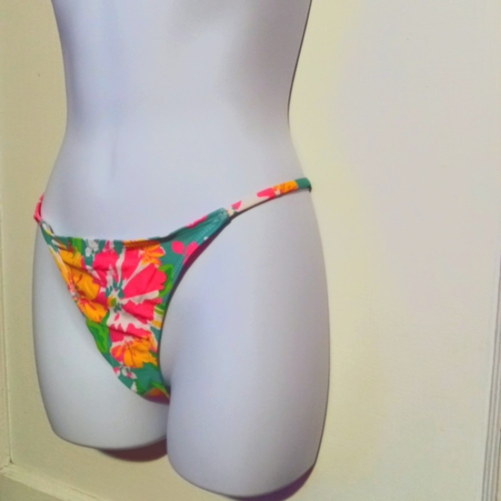 🛍️ BUNDLE ONLY🛍️Pink and Yellow High-Cut Bikini Bottom